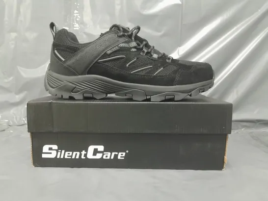 BOXED PAIR OF SILENT CARE SHOES IN BLACK UK SIZE 9