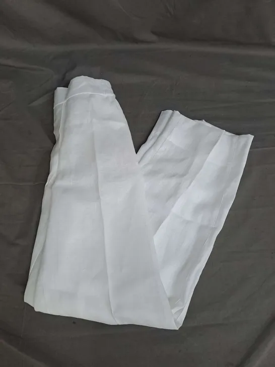 ZARA STRAIGHT LEG LINEN TROUSERS IN WHITE SIZE XS