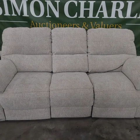 QUALITY BRITISH DESIGNER G PLAN CHADWICK POWER RECLINING THREE SEATER SOFA CORAL MULTI FABRIC