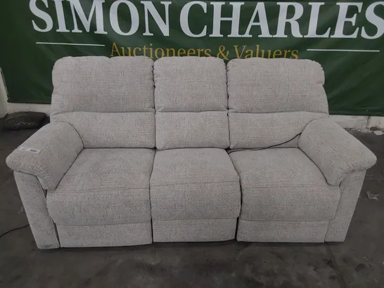 QUALITY BRITISH DESIGNER G PLAN CHADWICK POWER RECLINING THREE SEATER SOFA CORAL MULTI FABRIC