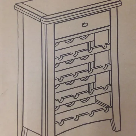 GA WINE CABINET WITH GREY RACK