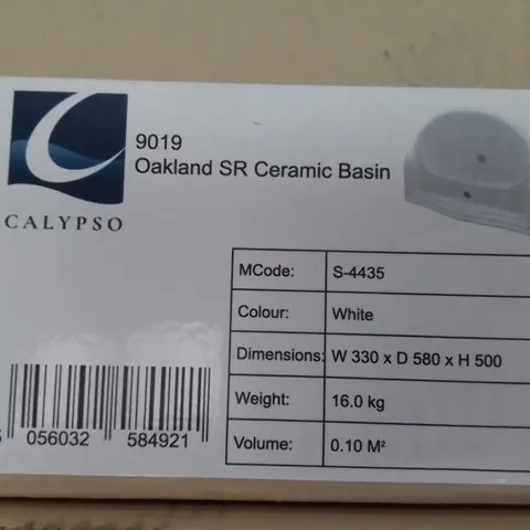 BOXED OAKLAND SR CERAMIC BASIN WHITE 