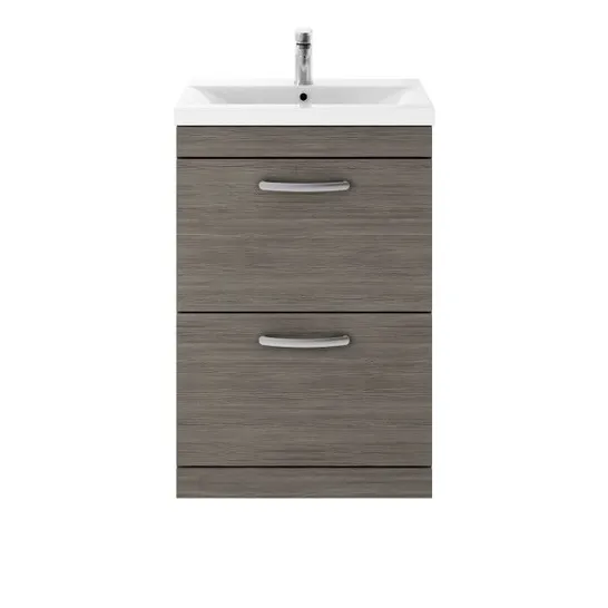 HUDSON REED GREY 2 DRAWER BATHROOM VANITY UNIT (NO BASIN)