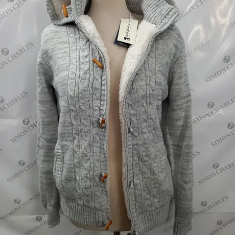 SOULCAL TOG KNIT ZIP THROUGH JACKET IN GREY - 14