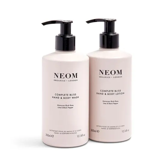 NEOM HAND&BODY LOTION/WASH IN MORROCAN BLUSH ROSE, LIME & BLACK PEPPER 300ML