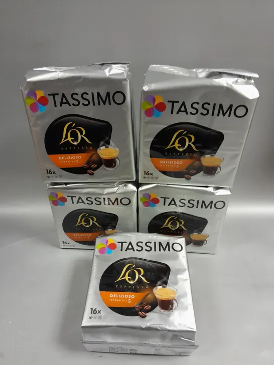 5 X SEALED TASSIMO L'OR ESPRESSO COFFEE POD PACKS 