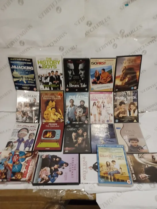 LOT TO CONTAIN 20 X ASSORTED FILMS 7 DVD'S, INCLUDES WAR HORSE, SEX & THE CITY, CASINO ETC 