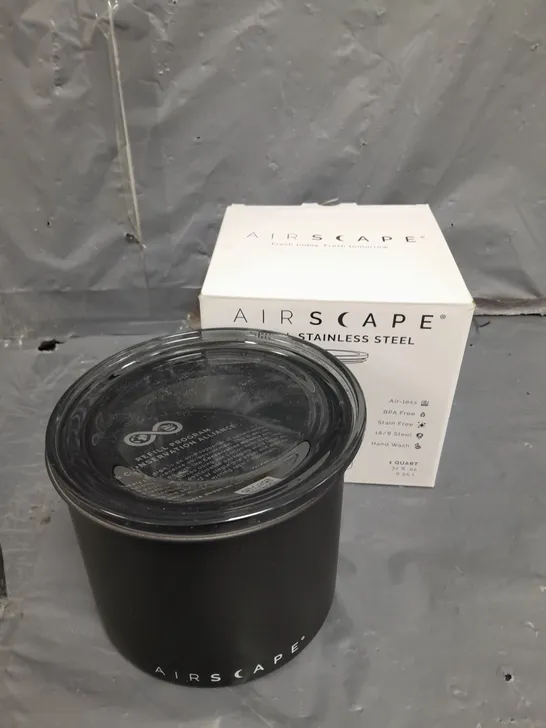 BOXED AIRSCAPE STAINLESS STEEL COFFEE CANISTER 