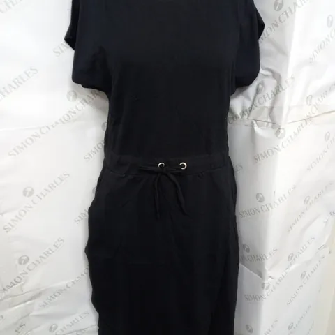 BOARDANGELS COTTON POCKET MIDI DRESS IN BLACK SIZE 12