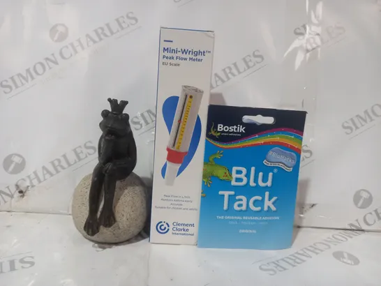 APPROXIMATELY 20 ASSORTED HOUSEHOLD ITEMS TO INCLUDE BLU TACK, PEAK FLOW METER, ETC