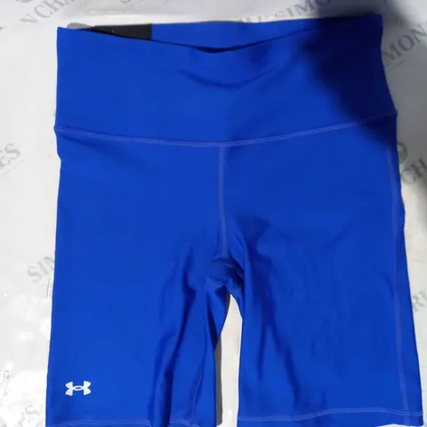 UNDER ARMOUR COMPRESSION HIGH RISE BIKE SHORTS IN BLUE SIZE M