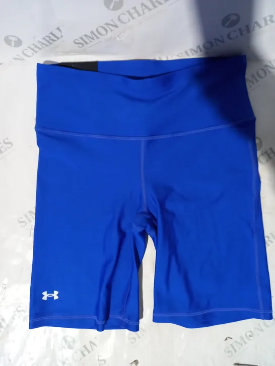 UNDER ARMOUR COMPRESSION HIGH RISE BIKE SHORTS IN BLUE SIZE M
