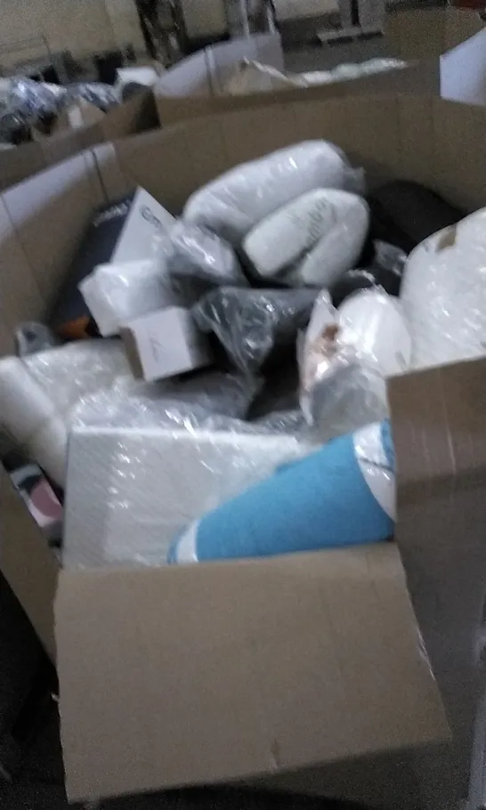 PALLET OF ASSORTED HOUSEHOLD GOODS TO INCLUDE NECK PILLOW, SNAKE TEDDY, AND SEAT CUSHION ETC.