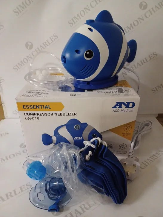 A&D MEDICAL UN-019 CHILD FRIENDLY COMPRESSOR NEBULISER - BLUE CLOWNFISH