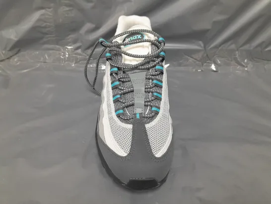 BOXED PAIR OF NIKE AIR MAX 95SHOESIN GREY/CYAN UK SIZE 7