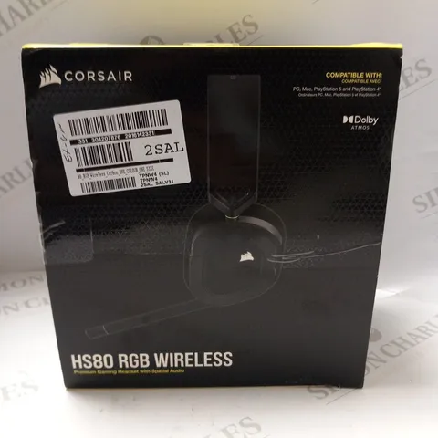 BOXED CORSAIR HS80 RGB WIRELESS PREMIUM GAMING HEADSET