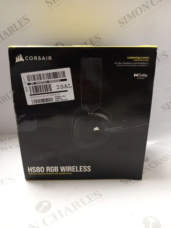 BOXED CORSAIR HS80 RGB WIRELESS PREMIUM GAMING HEADSET