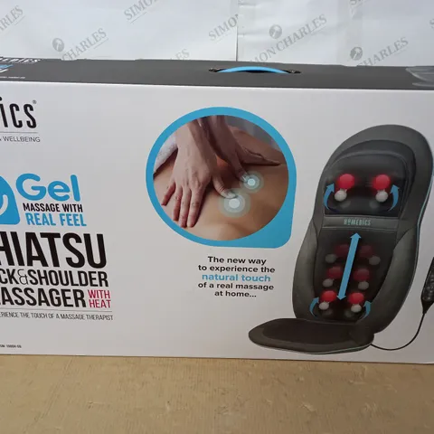 PALLET CONTAINING 18 BOXED AS NEW HOMEDICS EL SHIATSU BACK AND SHOULDER MASSAGERS WITH HEAT