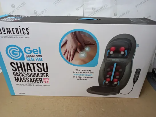 PALLET CONTAINING 18 BOXED AS NEW HOMEDICS EL SHIATSU BACK AND SHOULDER MASSAGERS WITH HEAT