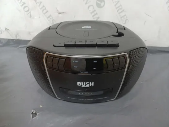 BOXED BUSH CD/CASSETTE BOOMBOX WITH RADIO