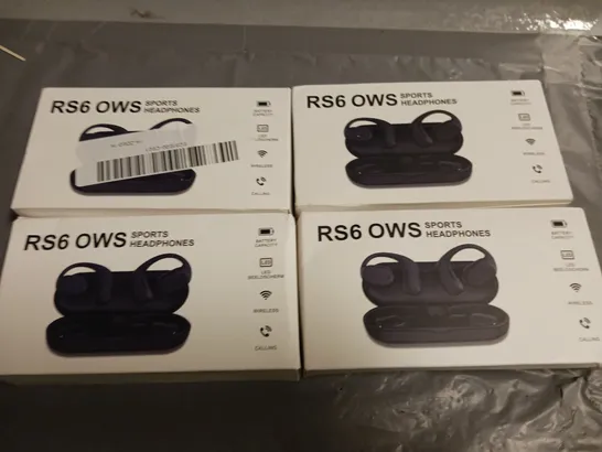 LOT OF 4 SETS OF RS6 OWS SPORTS HEADPHONES