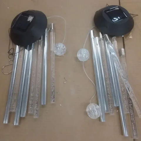 TWO SETS OF LED SOLAR WIND CHIMES