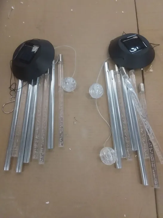 TWO SETS OF LED SOLAR WIND CHIMES