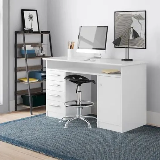 BOXED DORAN COMPUTER DESK - WHITE