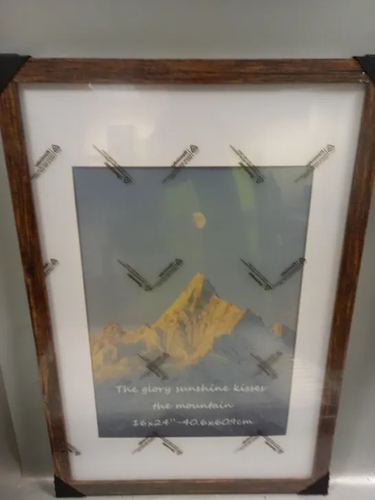 3 X SUNSHINE KISSES THE MOUNTAIN PICTURE FRAMES - 16X24"