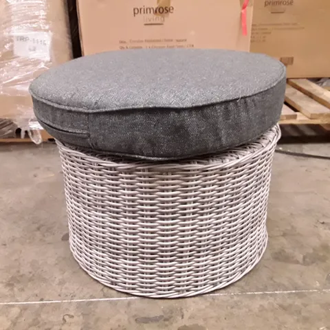BOXED DAYBED CIRCULAR FOOTSTOOL/TABLE - LIGHT GREY