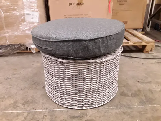 BOXED DAYBED CIRCULAR FOOTSTOOL/TABLE - LIGHT GREY