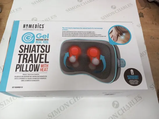 BOXED HOMEDICS GEL MASSAGE WITH REAL FEEL SHIATSU TRAVEL PILLOW WITH HEAT GST-550HRQVI-EU