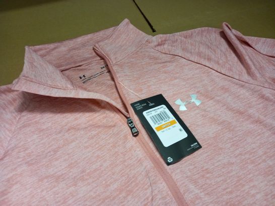 UNDER ARMOUR WOMENS HALF ZIP TOP IN PINK - SM