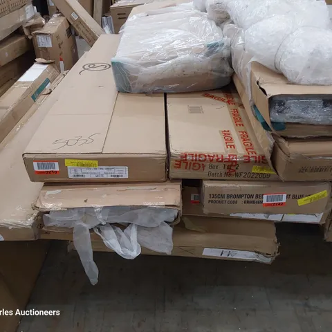 PALLET OF ASSORTED BOXED FURNITURE PARTS INCLUDING WARDROBE & BED PARTS