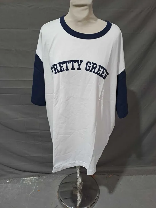 PRETTY GREEN UPSTATE TSHIRT IN WHITE SIZE XXL