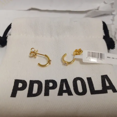 PDPAOLA GOLD EFFECT STUD EARRINGS