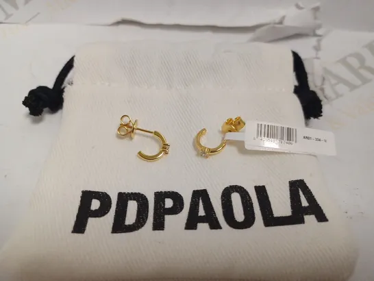 PDPAOLA GOLD EFFECT STUD EARRINGS