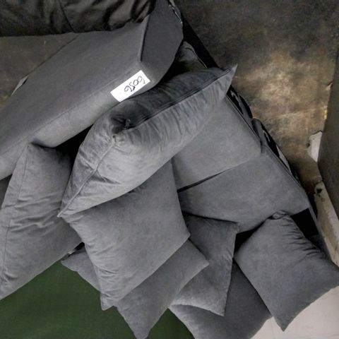 2 SECTIONS GREY FABRIC WITH SCATTER CUSHIONS 