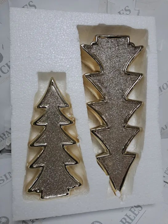 BOXED JULIEN MACDONALD SET OF 2 GLITTER TREES 