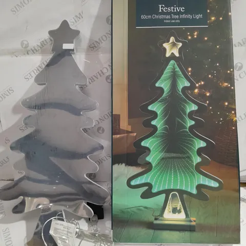 BOXED FESTIVE 60CM CHRISTMAS TREE INFINTY LIGHT