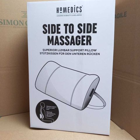 BOXED HOMEDICS SIDE TO SIDE MASSAGER LUMBAR SUPPORT PILLOW