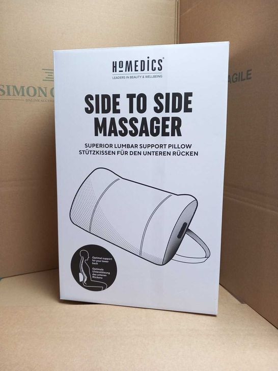 BOXED HOMEDICS SIDE TO SIDE MASSAGER LUMBAR SUPPORT PILLOW