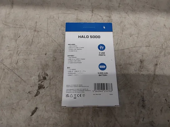 BOXED HALO 5000MAH PORTABLE CHARGER // MISSING USB (1 BOX)