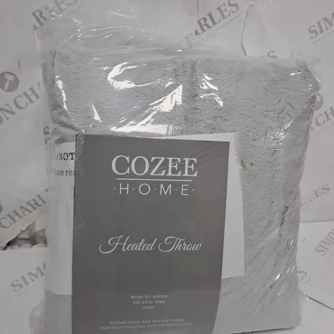 COZEE HOME VELVETSOFT HEATED THROW IN LIGHT GREY