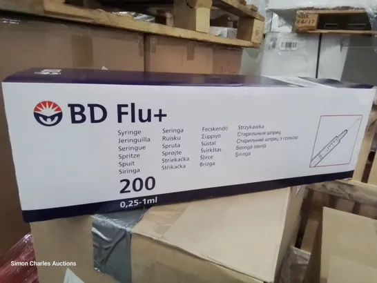 CASE CONTAINING 12 BOXES OF 200 BD FLU+ SYRINGES