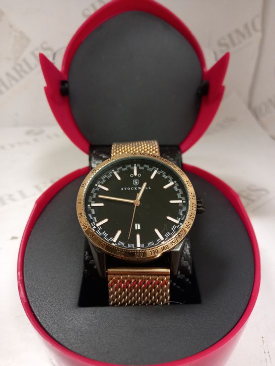 STOCKWELL GOLD COLOUR MESH STRAP WRISTWATCH RRP £650