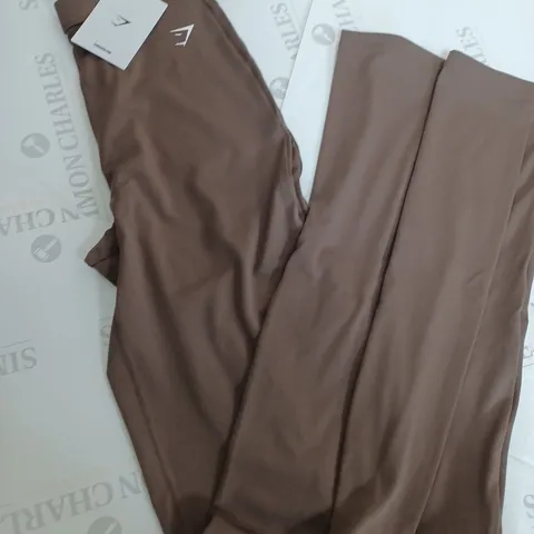 GYMSHARK EVERYDAY FLARE LEGGINGS IN BROWN - SIZE SMALL