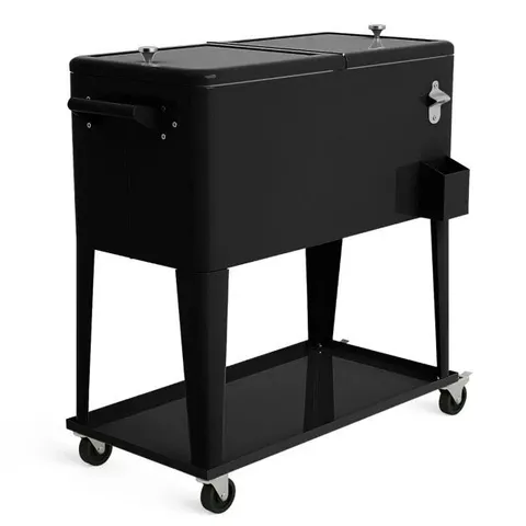 BOXED COSTWAY 76 LITRE OUTDOOR ICE CHEST COOLER TROLLEY