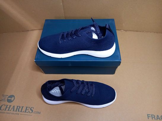 BOXED PAIR OF HOTTER NAVY STARLIGHT TRAINERS - SIZE 5.5