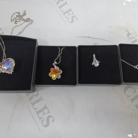 4 X BOXED CLEAR CRYSTAL JEWELLERY PRODUCTS IN VARIOUS DESIGNS